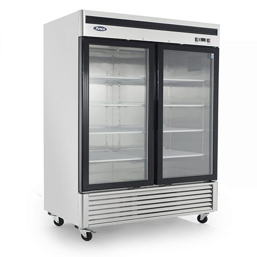 Atosa 2 Glass Door Freezer Stainless Steel W/Casters MCF8703ES, Energy Star Approved, 110 Volt Free Shipping