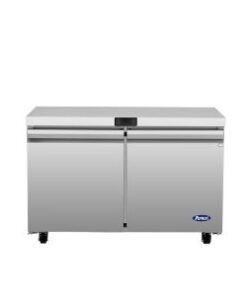 Atosa 48in Under Counter Work Top 2 Door Cooler Casters AUR48SD Replaces Model # MGF8402GR, Free Shipping