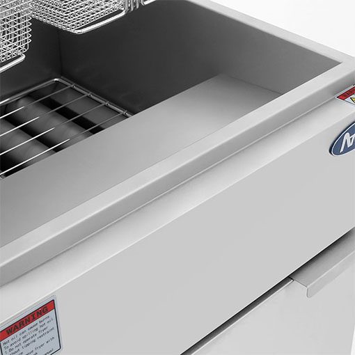 Atosa CookRite ATFS-50  50 lbs Deep Fryer 4 Burners 15.6" Wide, Casters, LP Gas or Nat Gas Free Shipping - Image 3