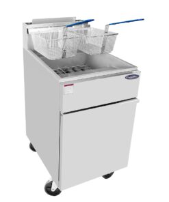 Atosa CookRite ATFS-75  75 lbs Deep Fryer 5 Burners 21.1" Wide, Casters, LP or Nat Gas Free Shipping