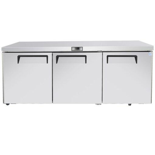 Atosa 72in Under Counter Work Top 3 Door Cooler Casters MGF8404GR Free Shipping