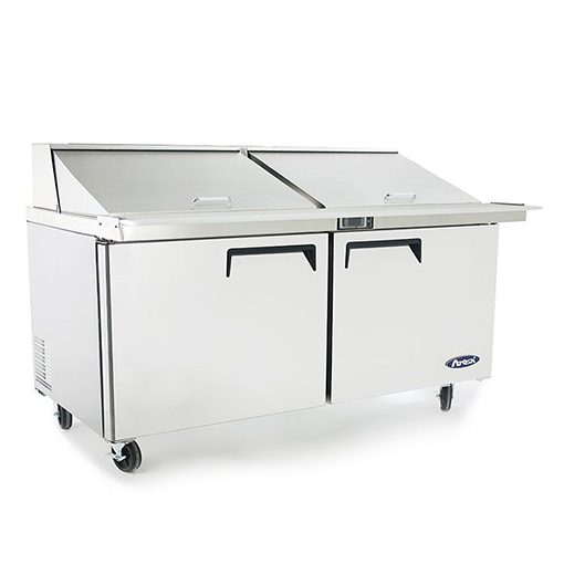 Atosa MSF8307GR 60in Mega 2 Door Sandwich Prep Table includes 24 Pans, Casters, 120 volt Free Shipping