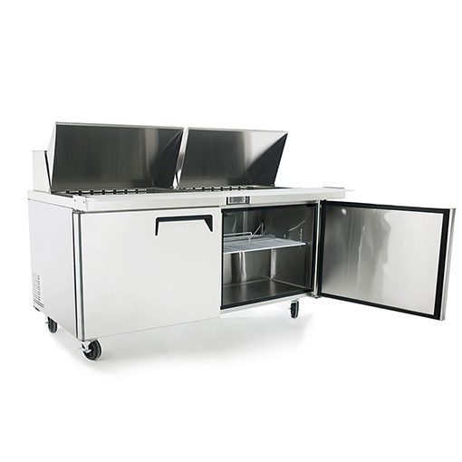 Atosa MSF8307GR 60in Mega 2 Door Sandwich Prep Table includes 24 Pans, Casters, 120 volt Free Shipping - Image 2