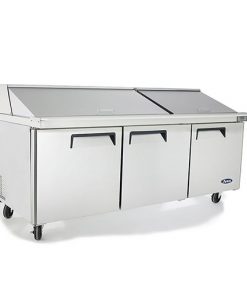 Atosa MSF8308GR 72in Mega 3 Door Sandwich Prep Table includes 30 Pans, Casters, 120 volt Free Shipping