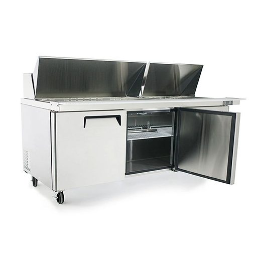 Atosa MSF8308GR 72in Mega 3 Door Sandwich Prep Table includes 30 Pans, Casters, 120 volt Free Shipping - Image 2