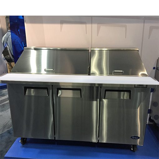 Package New Atosa 72in Mega Top 30 Pan Sandwich Prep Table MSF-8308GR Casters & 72" Double Over shelf Free Shipping - Image 2