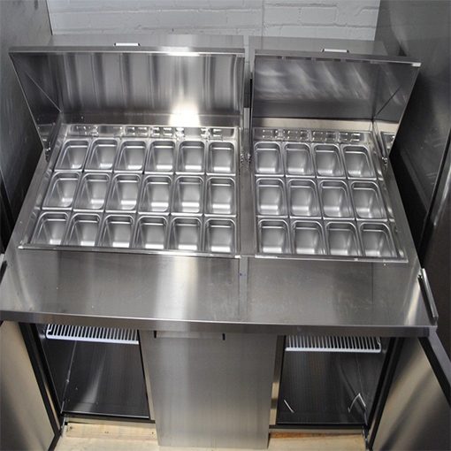Atosa MSF8308GR 72in Mega 3 Door Sandwich Prep Table includes 30 Pans, Casters, 120 volt Free Shipping - Image 7