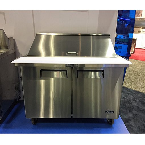 Atosa MSF8306GR 48in Mega 2 Door Sandwich Prep Table includes 18 Pans, Casters, 120 volt Free Shipping - Image 3