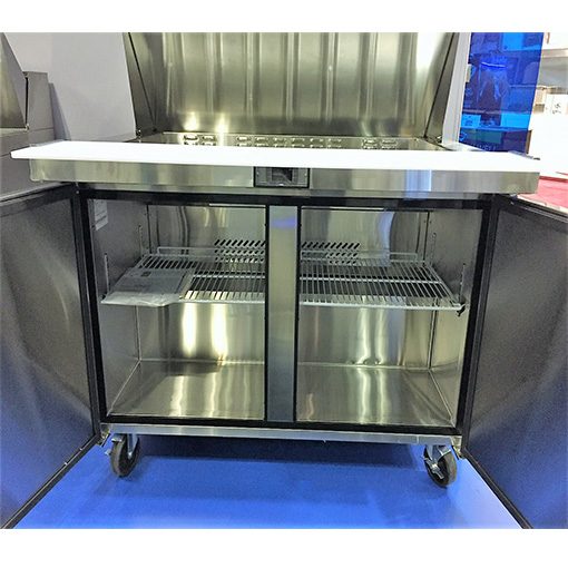 Atosa MSF8306GR 48in Mega 2 Door Sandwich Prep Table includes 18 Pans, Casters, 120 volt Free Shipping - Image 4