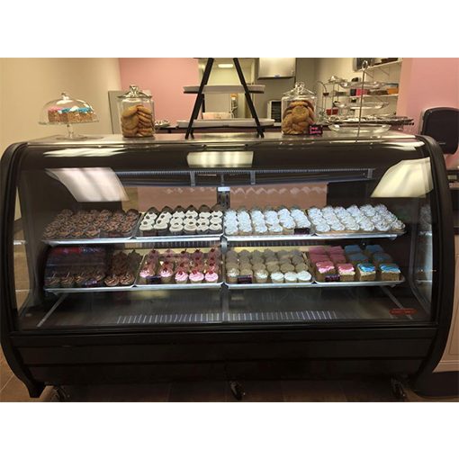 Tor Rey/ProKold 74in Black Curved Glass Refrigerated Case with Casters Free Shipping (Please call or email for Availability) - Image 9