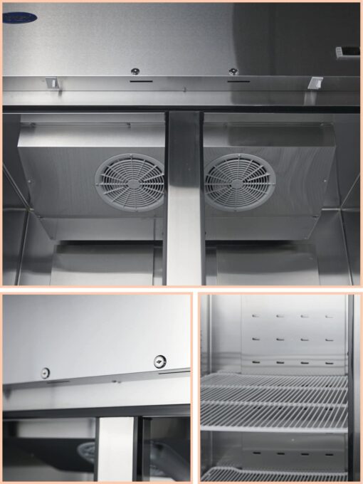 Atosa MBF8005GR 2 Door Top Mount All Stainless Steel Refrigerator with Casters Free Shipping - Image 6