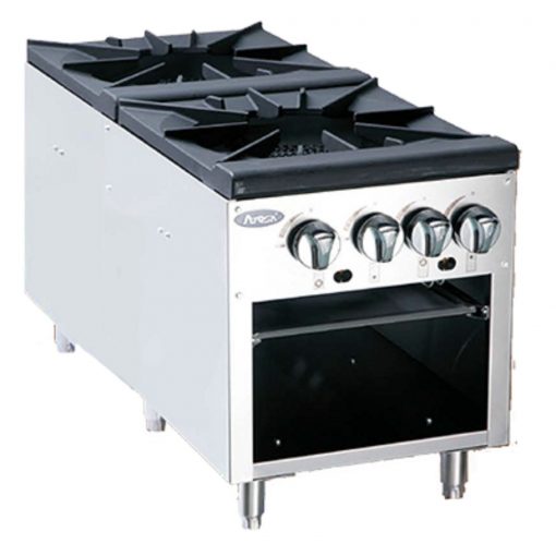 Atosa Double Gas Stock Pot Stove Standard Height 22.8" LP gas or Nat. gas, Free Shipping