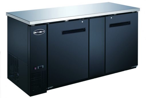 69in Back Bar Bottle Cooler with Casters Free Shipping