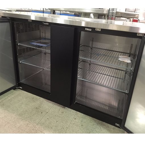 69in Back Bar Bottle Cooler with Casters Free Shipping - Image 2
