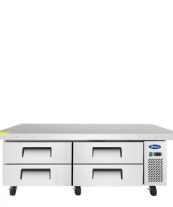 Atosa MGF8454GR 76in Chef Base Cooler 4 Drawers with Casters & Pans Free Shipping