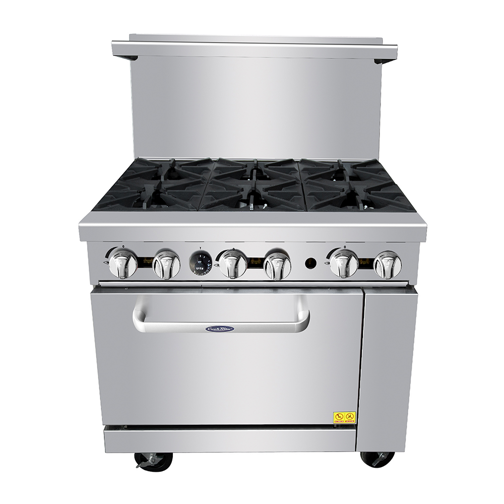 K4GCUP15FF: Top Gas Range 6 Burners + Open Cabinet + Gas Oven 2/1 GN -  Planet Chef Foodservice Equipment