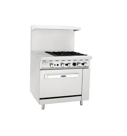 36in Range 12" Griddle/ 4 Burners on Right Natural Gas Cookrite Atosa - Image 4