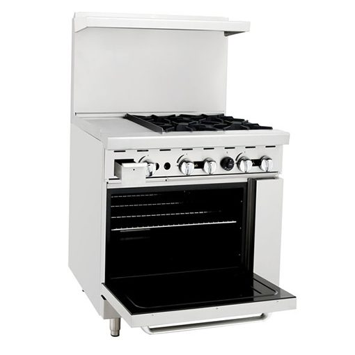 36in Range 12" Griddle/ 4 Burners on Right Natural Gas Cookrite Atosa - Image 6