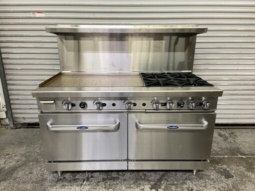 60in. Range 36" Griddle on Left / 4 Burners on Right 2 Ovens LP Propane gas only Free Shipping