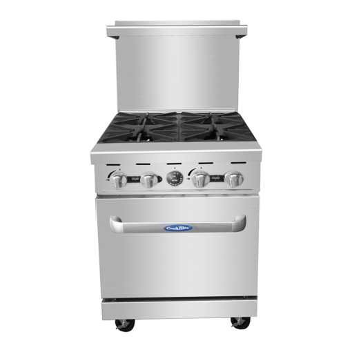 Atosa 24in 4 Burner Range with Oven Cookrite AGR-4B  LP or Nat Gas Free Shipping