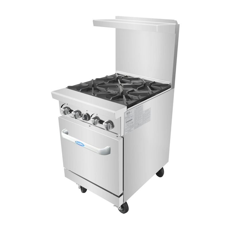 Atosa 24in 4 Burner Range with Oven Cookrite AGR4B LP or Nat Gas Free