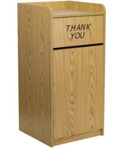 New Natural Oak Commercial Waste Trash Receptacle Can Tray Holder