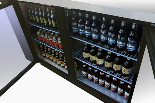 72.8in 3 Door Swing Open Back Bar Glass Cooler Free Shipping - Image 3