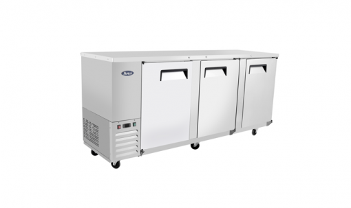 Atosa MBB90GR 90" Stainless 3 Door Back Bar Beer Cooler, Door Locks, Casters Free Shipping