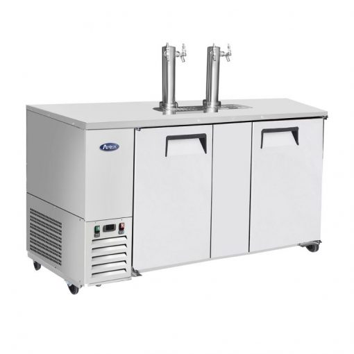 Atosa MKC68GR 68" Stainless Door 3 Keg Capacity Draft Beer Cooler, Casters, Free Shipping