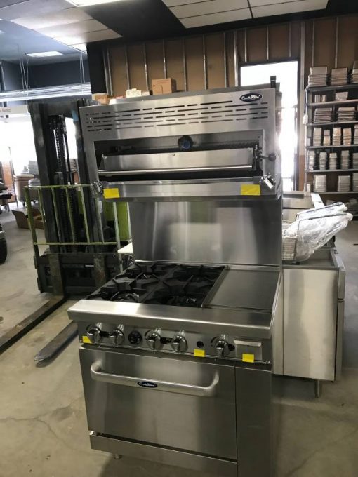New 36" Range 4 Burners 12" Griddle 1 Full Oven Stove with Salamander Top Natural Gas Free Shipping