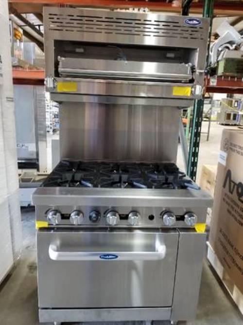36 Range 6 Burners 1 Full Oven Stove with Salamander Top CookRite Natural  Gas or LP Propane Gas Free Shipping