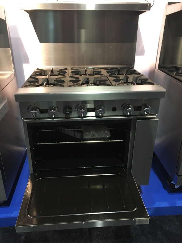 36" Range 6 Burners 1 Full Oven Stove with Salamander Top CookRite