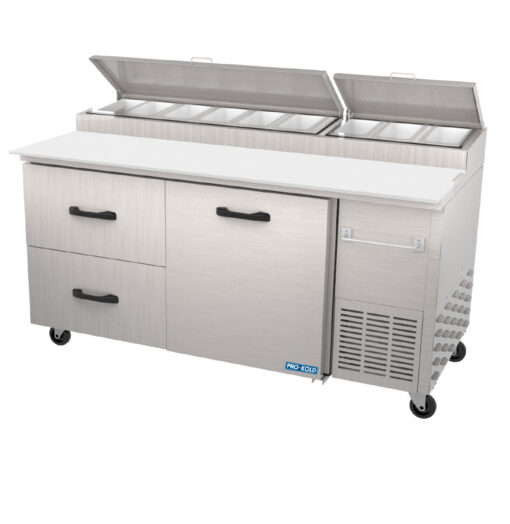 TorRey PTP/PPT-67-21 67" 2 Drawers 1 Door Refrigerated Pizza Prep Table Free Shipping - Image 2