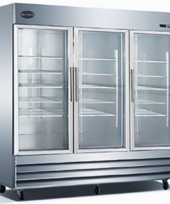 SABA Heavy Duty S-72RG Stainless Steel Reach-In Refrigerator 3 Glass Doors Free Shipping