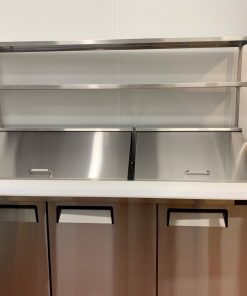 Package New Atosa 72in Mega Top 30 Pan Sandwich Prep Table MSF-8308GR Casters & 72" Double Over shelf Free Shipping