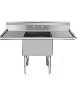 1 Compartment 24"x24"x14" Deep Heavy Duty Sink 60"W x 31"D x 41"H with 2 Drain Boards 18" each