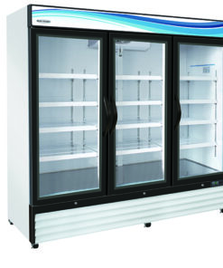 Serv-Ware GF-72-HC 3 Swing Glass Door Merchandiser Freezer 230 Volt | 72 Cu. Ft. with Casters Free Shipping