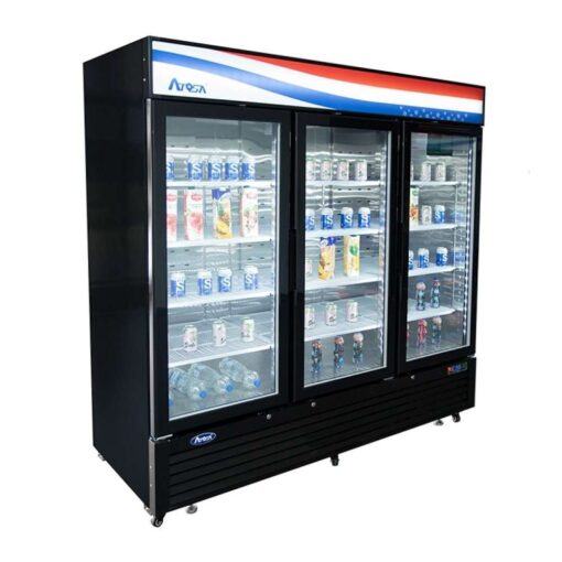 Atosa MCF8728GR 82" 3 Swing Glass Door Merchandiser Freezer 208-230 Volt | 68 Cu. Ft. with Casters Free Shipping