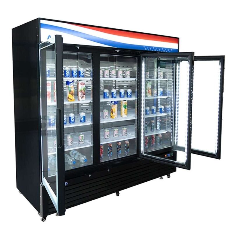 ATOSA 3 THREE DOOR 70cf GLASS SODA DISPLAY COOLER REFRIGERATOR MCF8724G