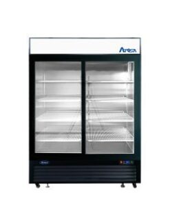 Atosa MCF8721ES 2 Swing Glass Door Merchandiser Freezer 54" long 110 Volt | 44 Cu. Ft. with Casters, Energy Star Approved, Free Shipping