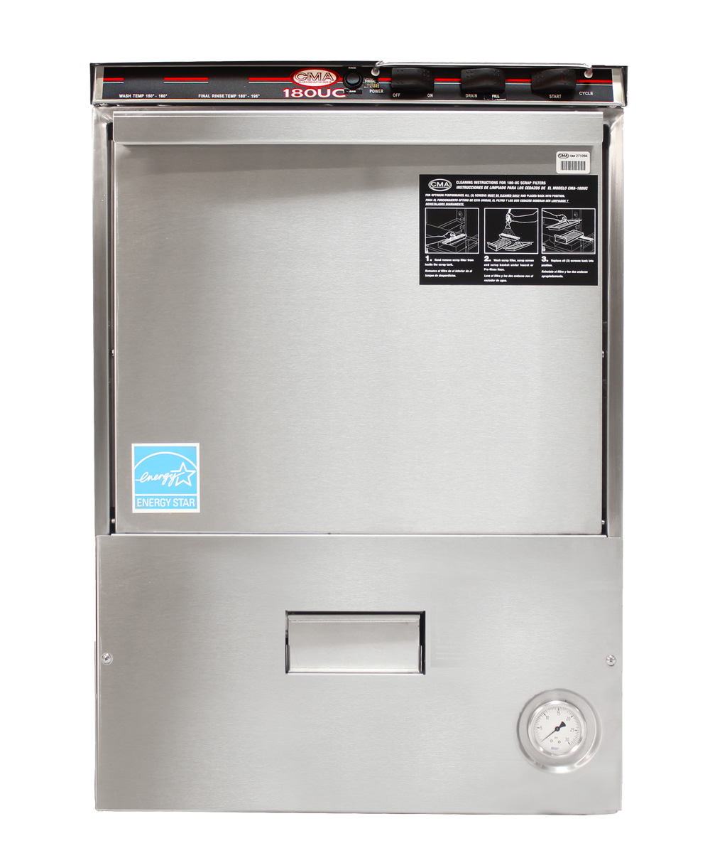 CMA Dishmachines CMA-180UC W/CHEMICAL DISPENSER High Temp Rack Undercounter  Dishwasher - (30) Racks/hr, 208v/1ph Free Shipping - 5 Star Restaurant