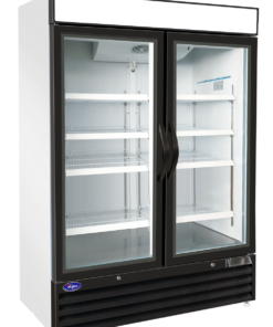 New ValPro 48 Cu.ft Glass Frozen Food Freezer Merchandiser 2 Swing Doors with Casters 115 Volt Free Shipping