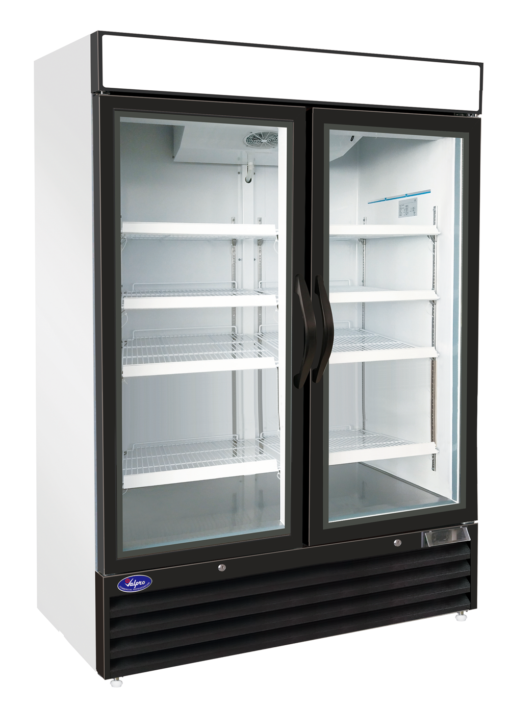 New ValPro 48 Cu.ft Glass Frozen Food Freezer Merchandiser 2 Swing Doors with Casters 115 Volt Free Shipping