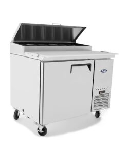 Pkg 44in 1 Door Pizza Prep Table with Casters MPF8201GR & 44" Double Over Shelf Free Shipping