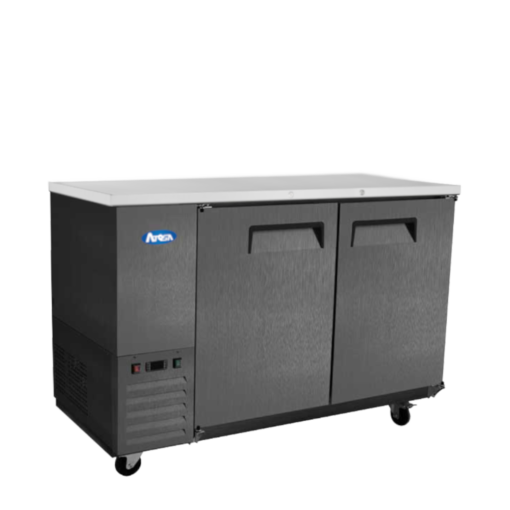 Atosa SBB48GRAUS2 48" 2 Solid Door Black Exterior Back Bar Cooler with Casters Free Shipping - Image 2