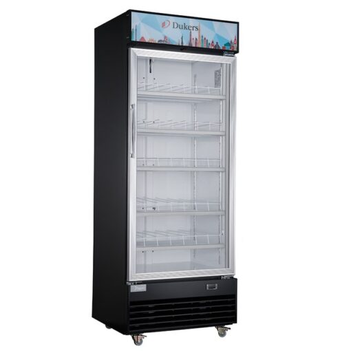 Dukers LG-430 Commercial Single Swing Door Glass Merchandiser Refrigerator w/Casters Free Shipping