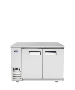 New Atosa SBB59GRAUS1 Stainless 58" x 24.5" Shallow 2 Stainless Doors Back Bar Beer Cooler Casters Free Shipping