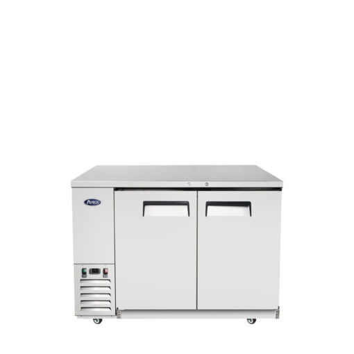 New Atosa SBB59GRAUS1 Stainless 58" x 24.5" Shallow 2 Stainless Doors Back Bar Beer Cooler Casters Free Shipping