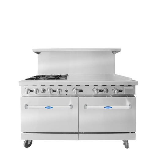 60in. Atosa Range 4 Burners with 36" Griddle on Right, 2 Full Standard Ovens Natural Gas or LP Gas AGR-4B36GR Free Shipping - Image 2