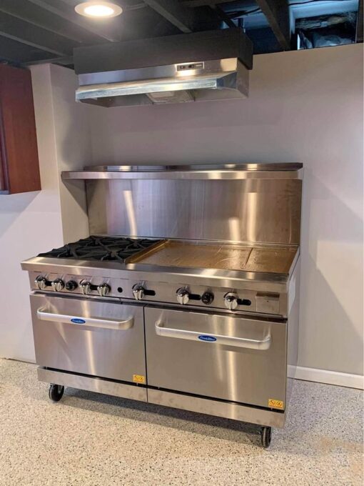 60in. Atosa Range 4 Burners with 36" Griddle on Right, 2 Full Standard Ovens Natural Gas or LP Gas AGR-4B36GR Free Shipping